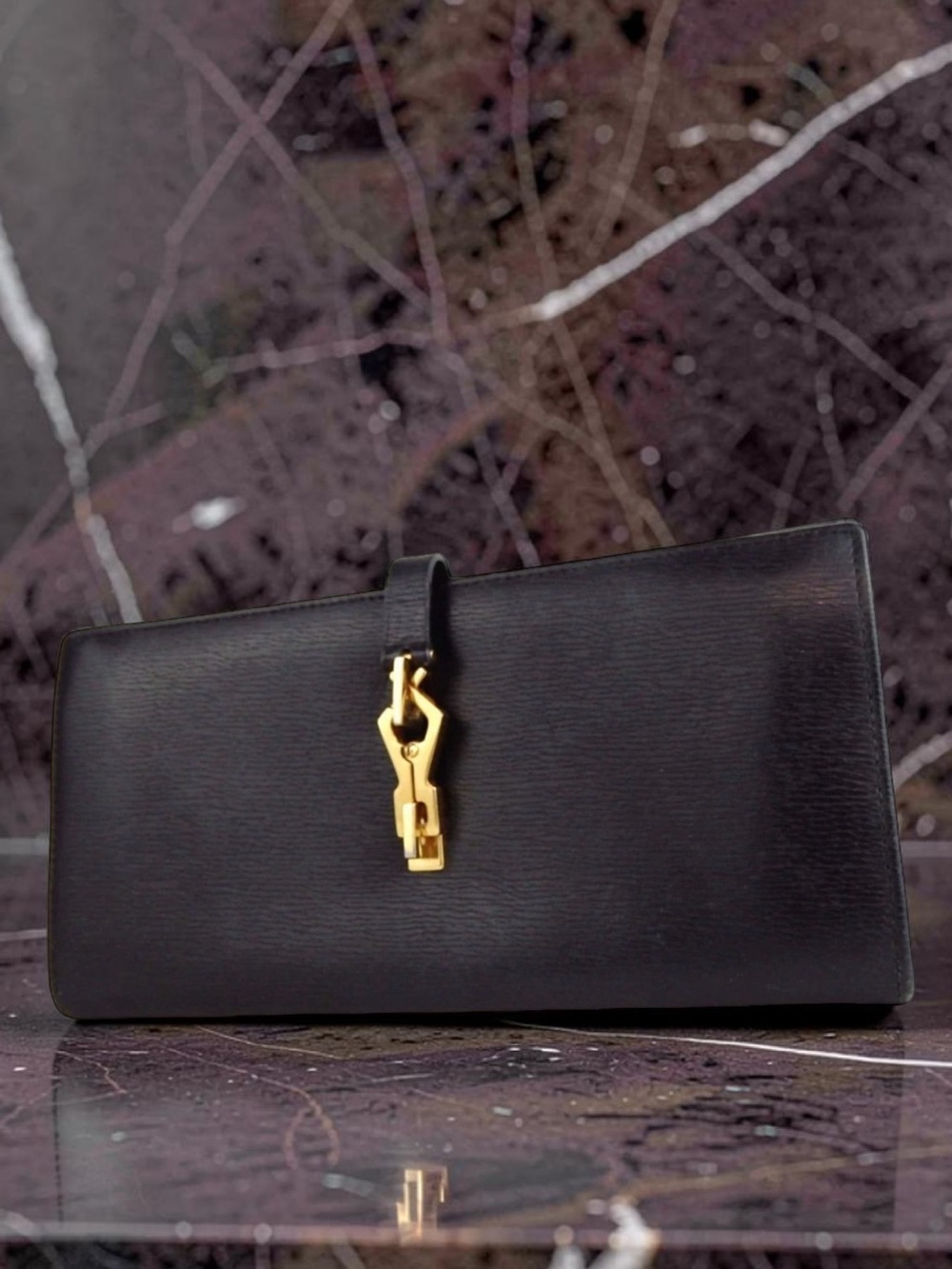 GUCCI Jackie Grained Leather Continental Wallet 🤩🖤